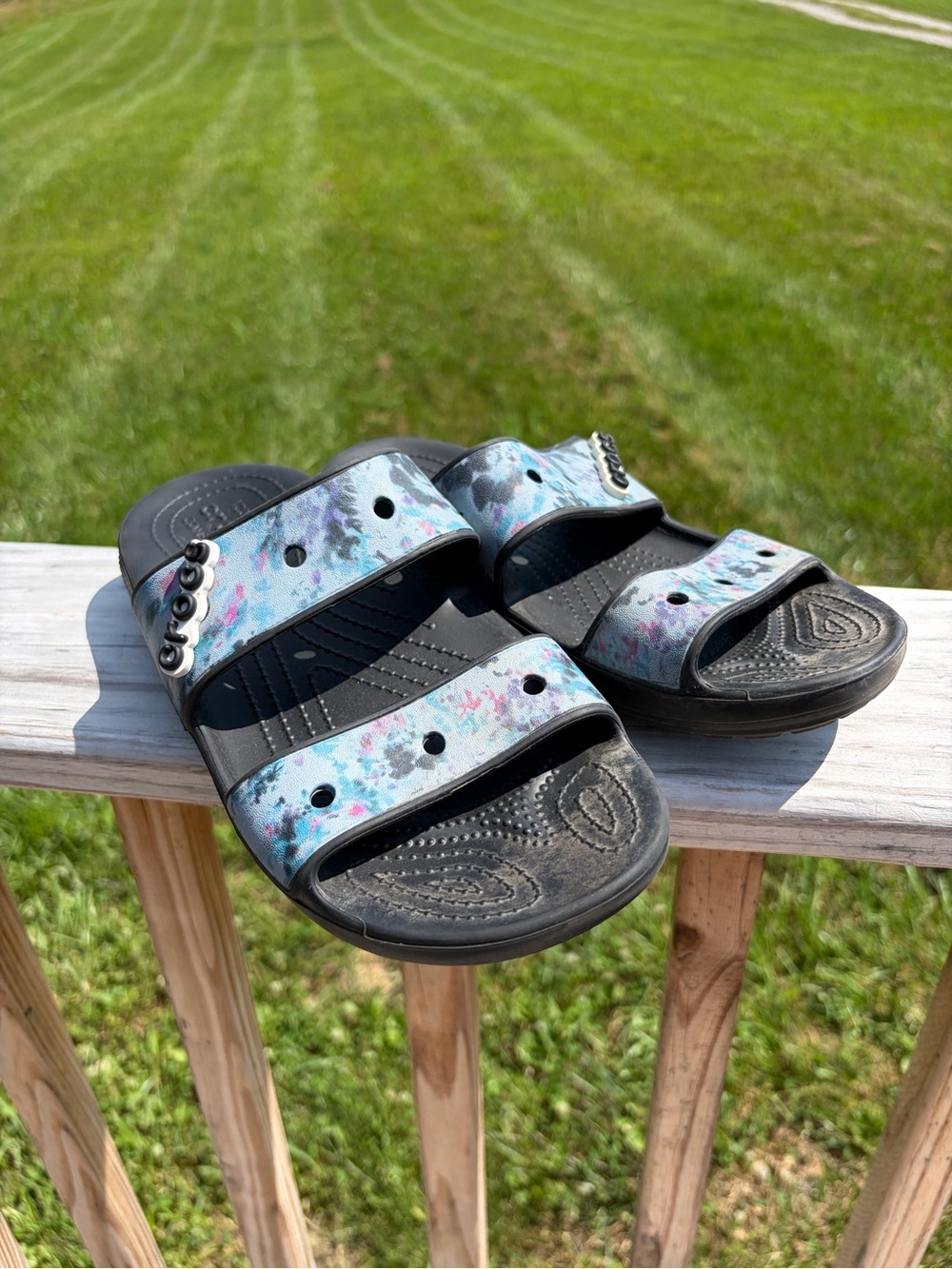 Crocs Men's Sz 8 Women's Sz 10 Classic Croc Tie-Dye Sandal Multi Color